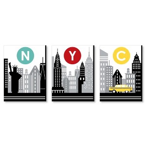 Big Dot of Happiness NYC Cityscape - New York Wall Art and City Skyline Room Decor - 7.5 x 10 inches - Set of 3 Prints - 1 of 4