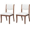 Set of 2 Dining Chair Upholstered Dinner Chair Armless Chairs with Padded Seat, Solid Hardwood Frame - Modernluxe - 2 of 4