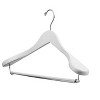 DEILSY Wide Shoulder Wooden Hangers Non Slip Pants Bar (6 Pack) - 3 of 4