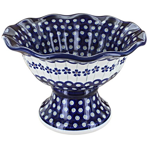 Blue Rose Polish Pottery 1722 Zaklady Pedestal Bowl - image 1 of 1