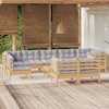 vidaXL Solid Pinewood Patio Lounge Set 10 Piece with Cushions - Brown and Gray - 2 of 4