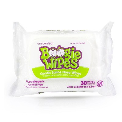 Boogie Wipes Saline Nose Wipes Unscented - 30ct