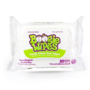 Boogie Wipes Saline Nose Wipes Unscented - 30ct - 1 of 4