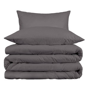 1000 Thread Count Luxury Cotton Solid 3 Piece Duvet Cover Set by Blue Nile Mills - 1 of 4