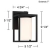 360 Lighting Genndy 9 1/4" High Modern Outdoor Wall Light Fixture Mount Porch House Exterior Outside Weatherproof Sand Black Aluminum Glass Shade - 4 of 4