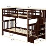 NicBex Twin Over Twin Bunk Bed with Safety Guardrail and Storage,Loft Bed with Ladder and Converts to 2 Beds,Noise Reduced Bunk Beds for Bedroom - image 3 of 4