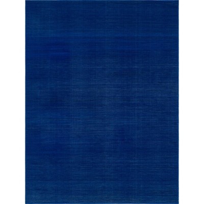 Navy Blue 9' x 12' Rectangular Braided Synthetic Rug