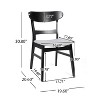 NicBex Mid-Century Upholstered Dining Chairs Set of 2 Armless Accent Side Chairs with Curved Back - 3 of 4