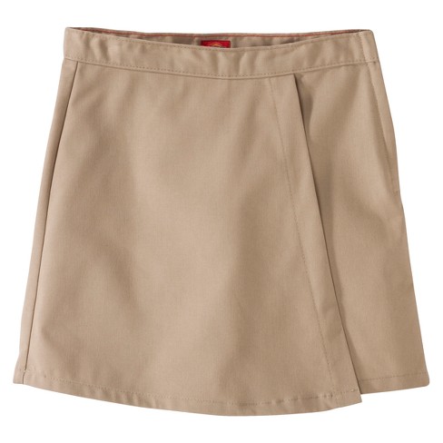 Dickies Girls' Faux Wrap Skort - Khaki 14 : Target