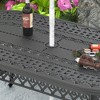 Cast Aluminum Patio Dining 81.89'' L x 41.34'' W Oval Table with a 1.88-inch Umbrella Hole - 3 of 4