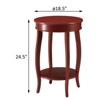 SEVOBAL End Tables stylish Round Double-Layer Wooden Side Table with Practical Shelf for Living Room Bedroom, Red, 24.25"*25.24"*6.5" - 3 of 4