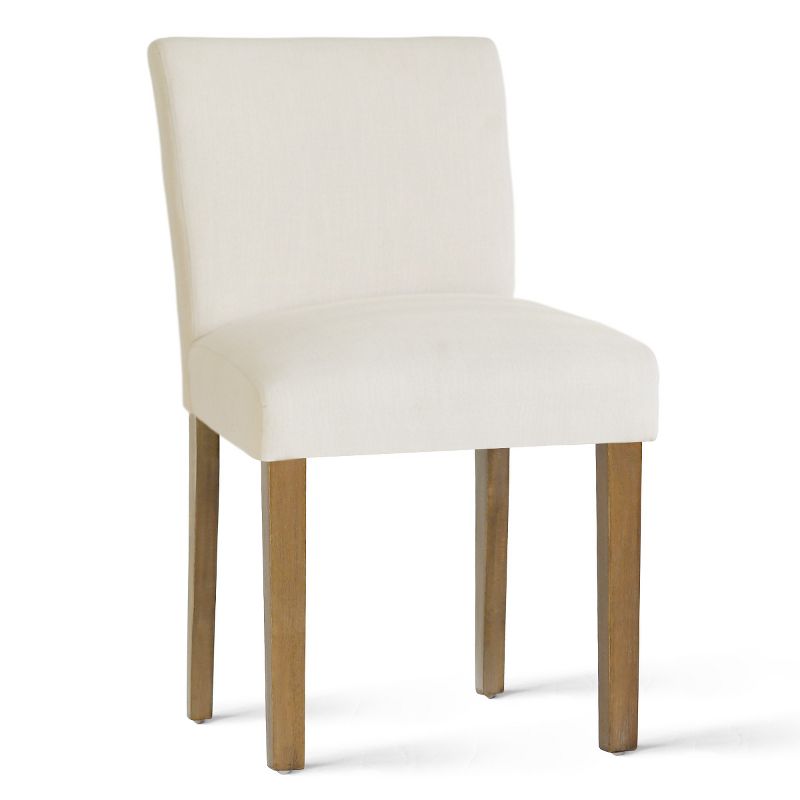 North Linen Dining Chairs Set Of 2,Upholstered Parsons Chairs With Rubberwood Legs-The Pop Maison, 5 of 11