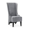 23" Faux Leather High-Back Accent Chair with Padded Seat and Wood Legs - 3 of 4
