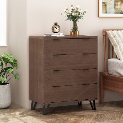 Industrial 4 Drawer Wide Chest with wood for bedroom-Christopher Knight Home