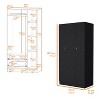 CAVINAS White Wardrobe Closet,Wooden Wardrobe with 3 Doors,2 Drawers,4 Storage Shelves,1 Hanging Rod,Armoire Wardrobe Closet for Bedroom,Dressing Room - 3 of 4