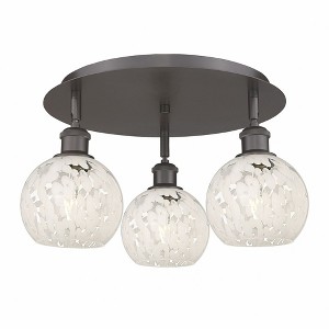 White Mouchette - 3 Light Flush Mount In Modern Style-9 Inches Tall and 17.75 Inches Wide - 1 of 1