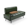 Lycvki 55 Inch Modern End of Bed Bench Faux Leather Upholstered With Side Table and Metal Legs - 3 of 4