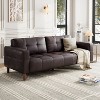 COZONY 83.1" Faux Leather 3-Seater Sofa Couch, Oversized Upholstered Loveseat with Back Cushion, Mid-Century Modern Couch for Living Room, Office - 4 of 4