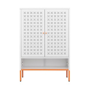 RISOKEYS Five-Layer Freestanding Metal Shoe Storage Cabinet with Doors,Organizer Shoe Storage Cabinet for Entryway,Hallway - 1 of 4