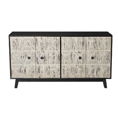 TIRAMISUBEST Stylish 59.84" Vintage Sideboard with Metal Handles, 4 Doors, and Ample Storage for Living Room or Office