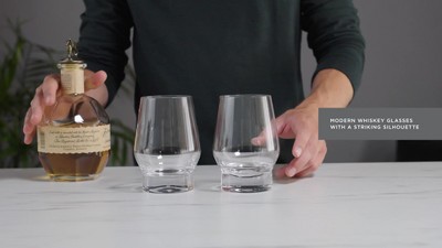 Viski 18.5 Oz Clear Crystal Whiskey Glasses with Heavy Base
