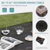 Outdoor Dining Table for 8, Cast Aluminum Patio Table with Umbrella Hole, Weather Resistant, for Garden, Backyard, Poolside, Vintage Bronze - 3 of 4