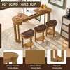 Bella Depot 4-Piece Bar Table Set with Upholstered Bar Stools, Solid Wood Counter Height Dining Table Set Breakfast Table - 2 of 4