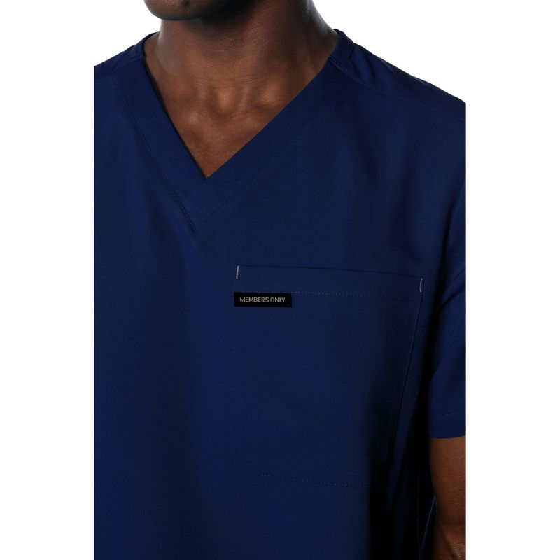 Members Only Men's Manchester V-Neck Scrub Top With Waist & Sleeve Pockets, 4 of 7