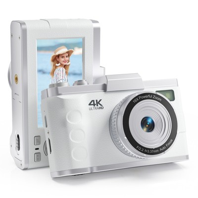 SUGIFT 64MP Digital Camera with 4K Video, 16X Zoom, Flip Screen, Autofocus, Type-C Charging, and 32GB Card