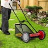 Ironmax 16" Push Lawn Mower with 5-Blade 6.9 Gallon Removable Grass Catcher for Garden Green/Red - 4 of 4