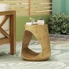 KWPZQEB Round Side Table, Outdoor Side Table with Hollow Design, Weather Resistant End Table for Patio Yard Balcony Garden Bedside - 2 of 4