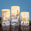 Collections Etc Winter Village Flameless LED Lighted Candles - Set of 3 3 X 3 X 6 White - 2 of 2