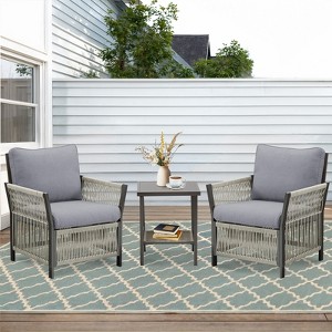 Buenhomino Patio Furniture Wicker Outdoor Conversation Set - 1 of 4