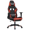 vidaXL Massage Gaming Chair with Footrest Black&Red Faux Leather - 2 of 4