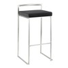 Contemporary Stackable Counter Stool in Stainless Steel with Velvet Seat, Set of 2 - 2 of 4