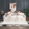 Aoibox Faux Fur Throw Blanket for Couch, Cozy Warm Plush Striped Blanket for Sofa Bedroom Living Room in Cream White - 4 of 4