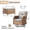 Gymojoy Outdoor Swivel Chair with Ottoman High Back Glider Chair with Soft Cushion - 2 of 4
