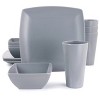 Gibson Home 12 Piece Grayson Melamine Square Dinnerware Set in Gray - image 2 of 4