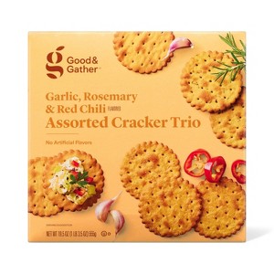 Assorted Cracker Trio - Garlic, Rosemary, Red Chili Flavored - 19.5oz - Good & Gather™ - 1 of 4