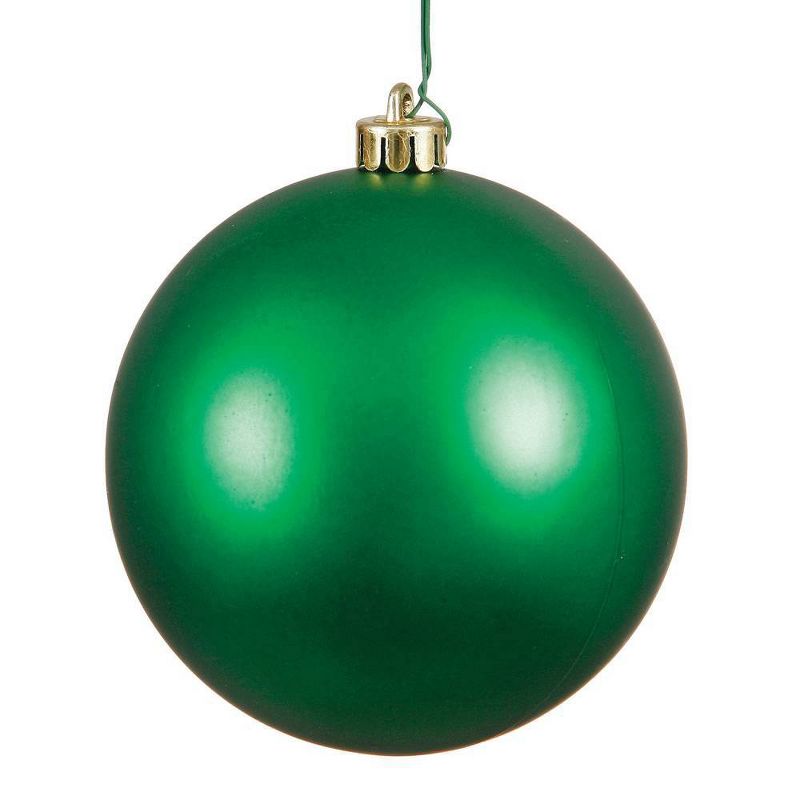 Vickerman 4.75&#34;/4ct Green Matte Ball Ornament UV Coated, 1 of 2