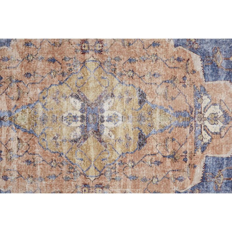 Percy Transitional Medallion Red/Tan/Blue Area Rug, 5 of 8
