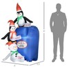 QingMoon 6 FT Christmas Inflatable Decorations, North Pole Mailbox with Penguins and Snowman, Holiday Blow Up Decor for Yard, Party, Lawn and Garden - 4 of 4
