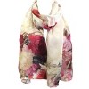 Wrapables Luxurious 100% Charmeuse Silk Long Scarf with Hand Rolled Edges, Pink Peonies - 3 of 4