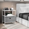 Sorbus 1 Drawers Nightstand with Shelf - Steel Frame, Wood Top & Easy Pull Fabric Bins - Perfect for Home, Bedroom, Office & College Dorm - 2 of 4