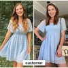 EXLURA Women's Summer Casual Square Neck Dresses Ruffle Short Sleeve Swiss Dot Flowy Mini Dress - 2 of 4