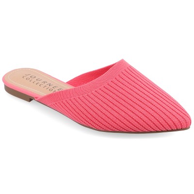 Journee Collection Womens Medium and Wide Width Aniee Slip On Almond Toe Mule Flats