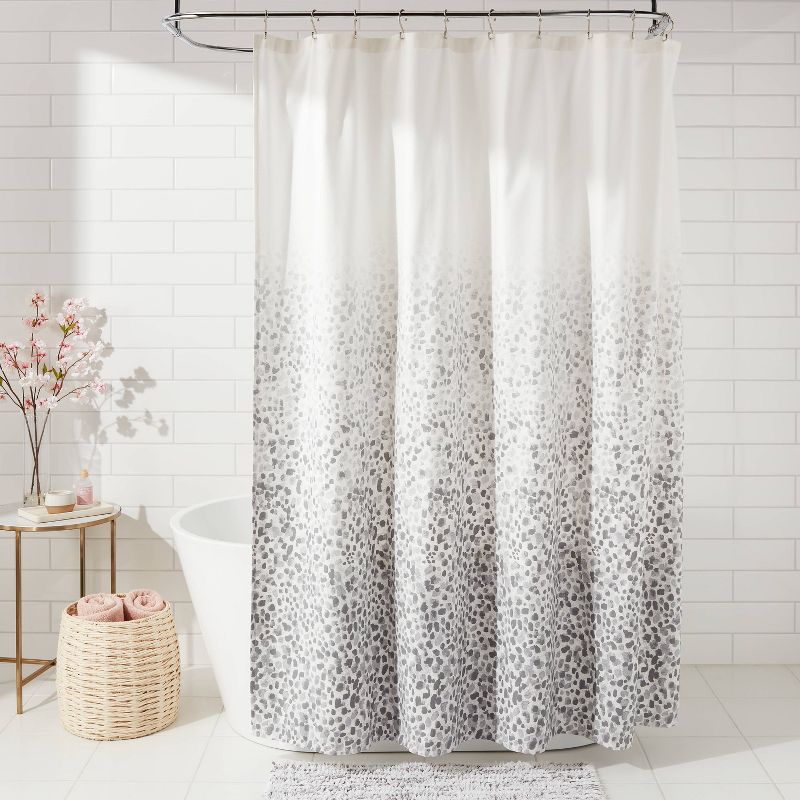 Leopard Glam Shower Curtain Ombre Gray - Threshold&#8482;, 3 of 9