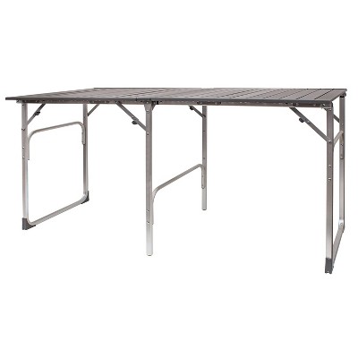 GCI Outdoor Aluminium Rectangle Slim Fold Camping Dining Table - Black Chrome