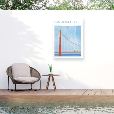Trademark Fine Art - longwayhome  San Francisco, Golden Gate Bridge Matted Framed Art