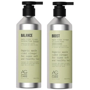 AG Care BALANCE & BOOST Apple Cider Vinegar Sulfate-Free Shampoo & Silicone-Free Conditioner Duo Set (12 oz) Super Soft Hair Kit. - 1 of 3